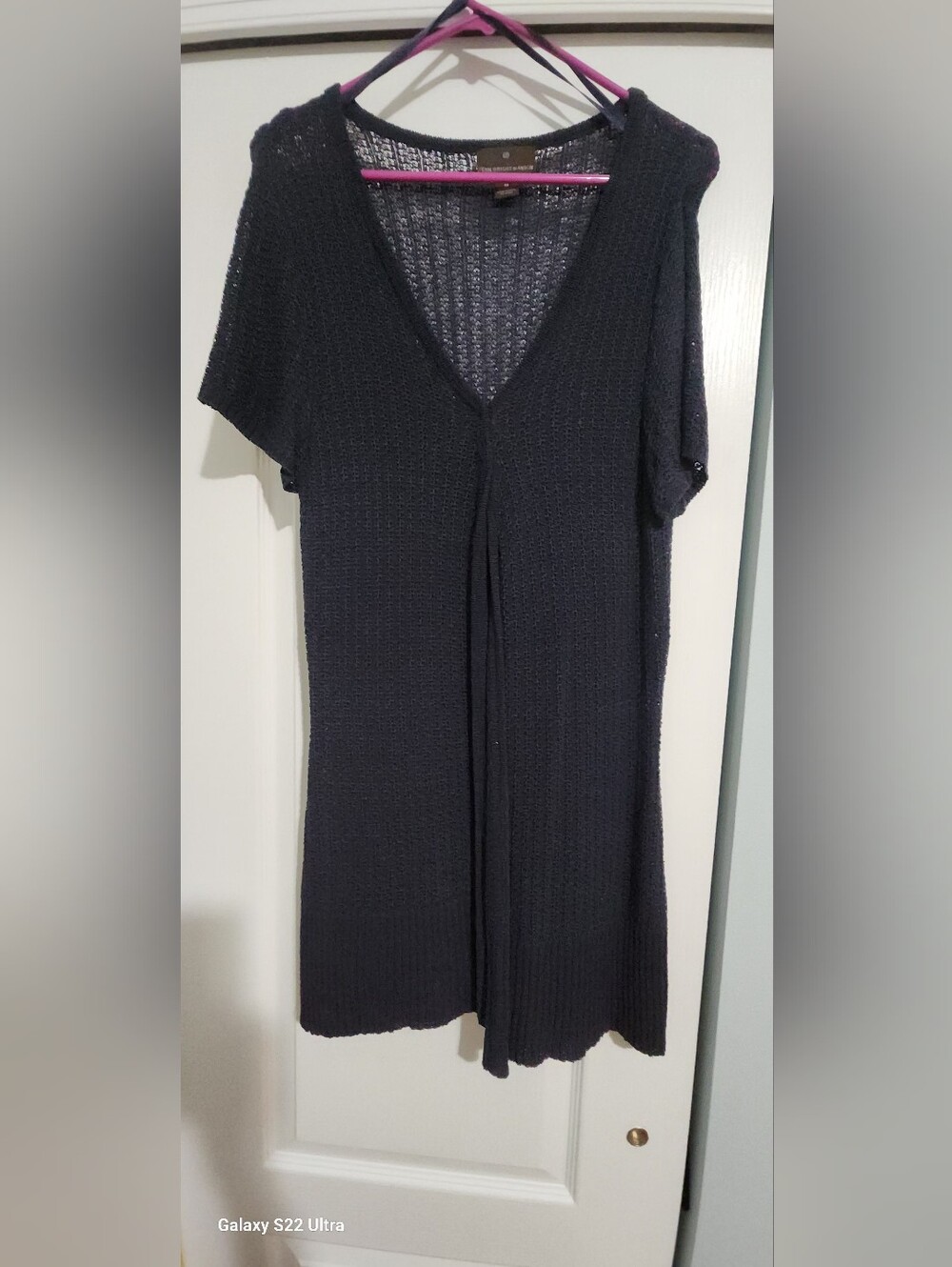 Fenn Wright Manson Black Short Sleeve Knit V-Neck Top
